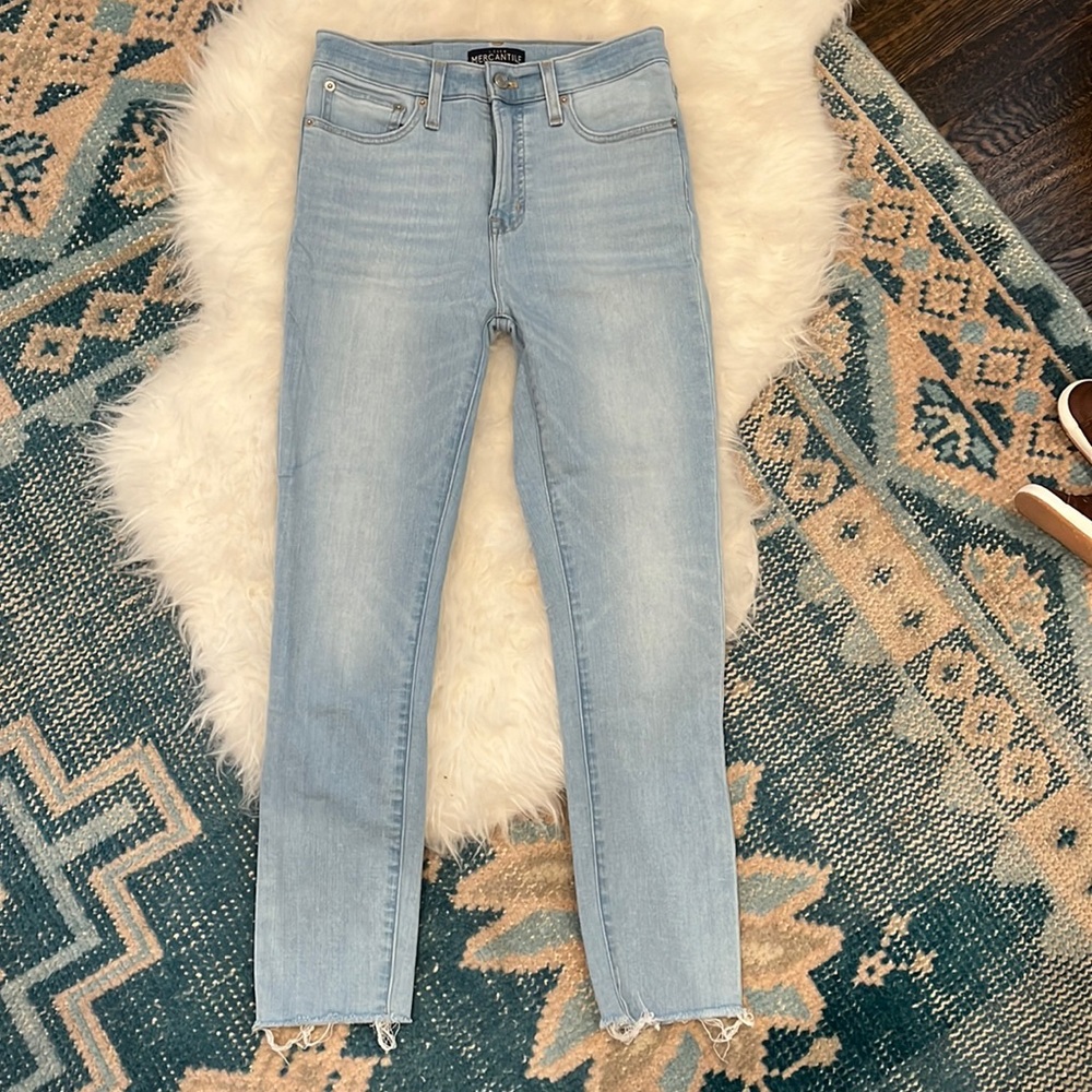 Jcrew light wash ankle skinny jeans